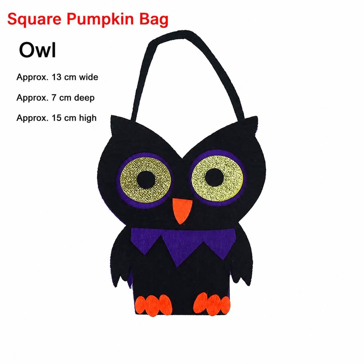 Fabric Pumpkin Halloween Trick-or-Treat Bags with Handles