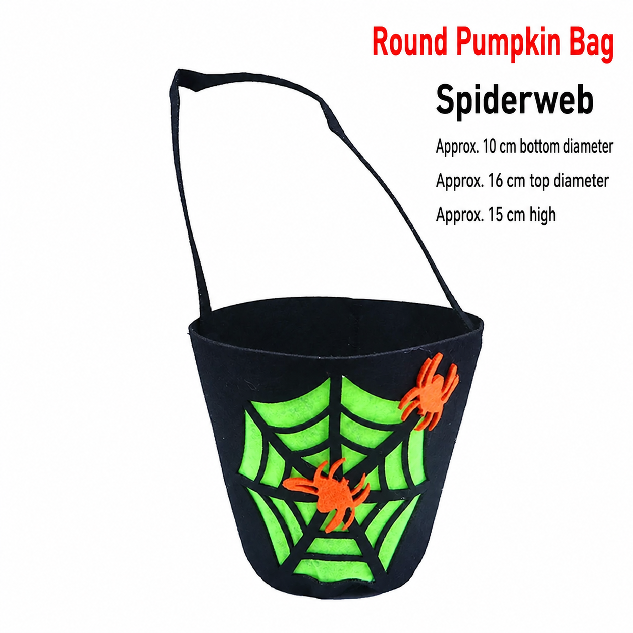 Fabric Pumpkin Halloween Trick-or-Treat Bags with Handles