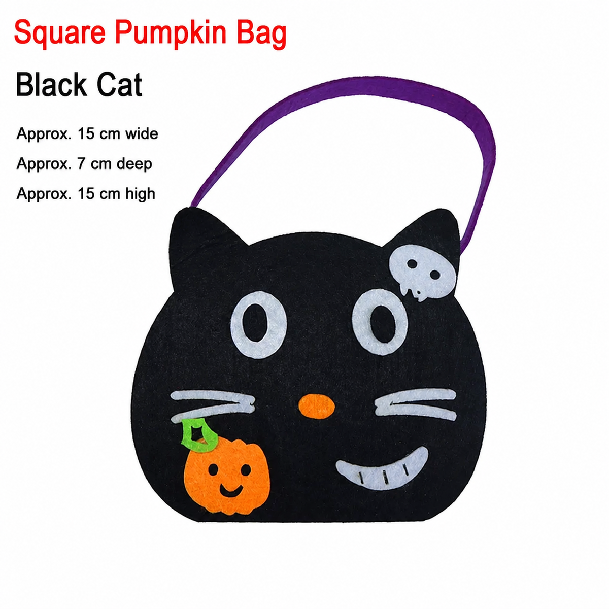 Fabric Pumpkin Halloween Trick-or-Treat Bags with Handles