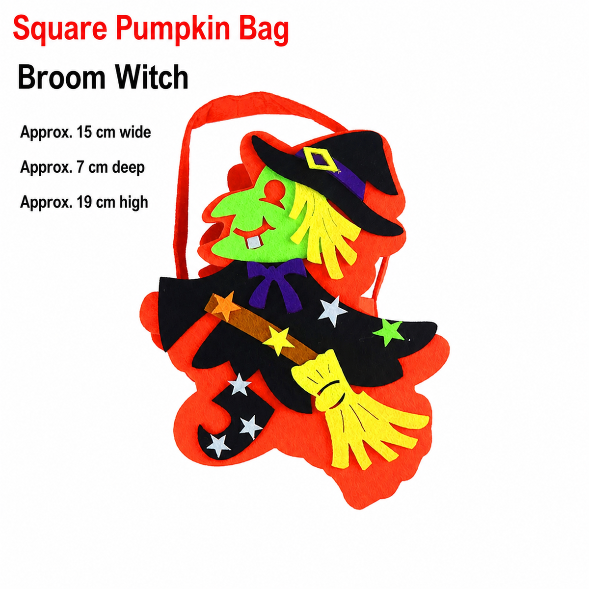 Fabric Pumpkin Halloween Trick-or-Treat Bags with Handles