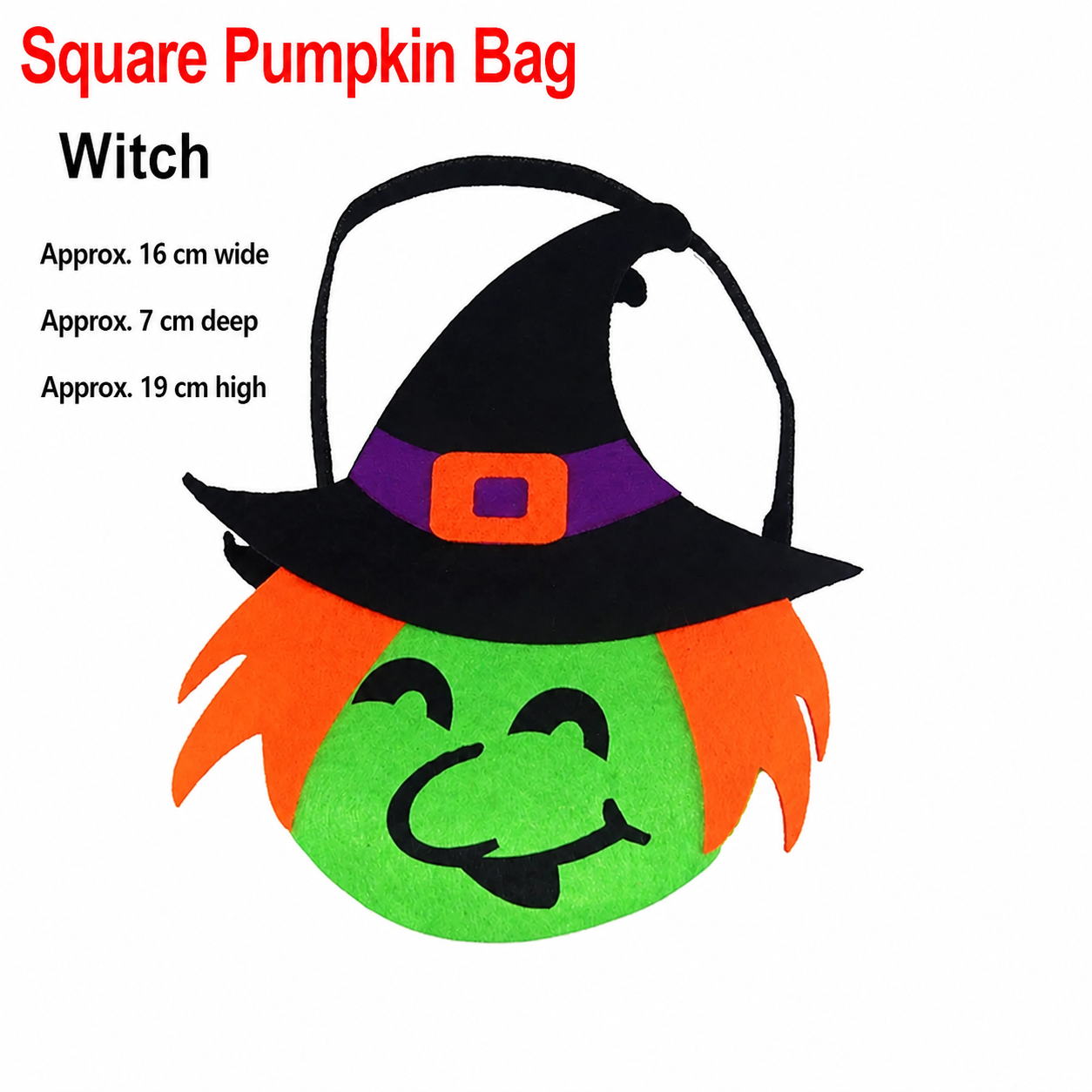 Fabric Pumpkin Halloween Trick-or-Treat Bags with Handles