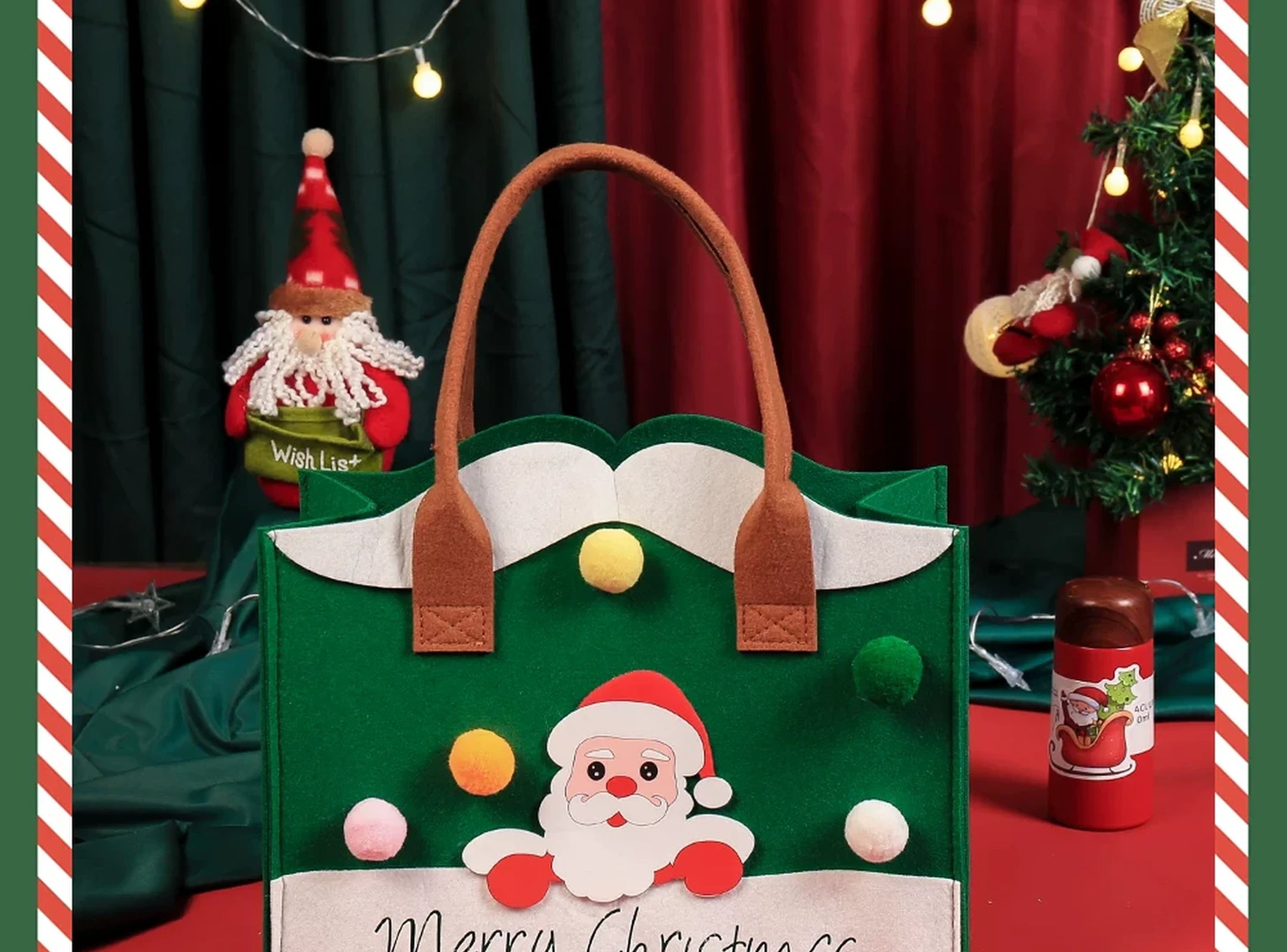 Felt Christmas Gift Tote Bags with Integrated Handles – ready-stock option