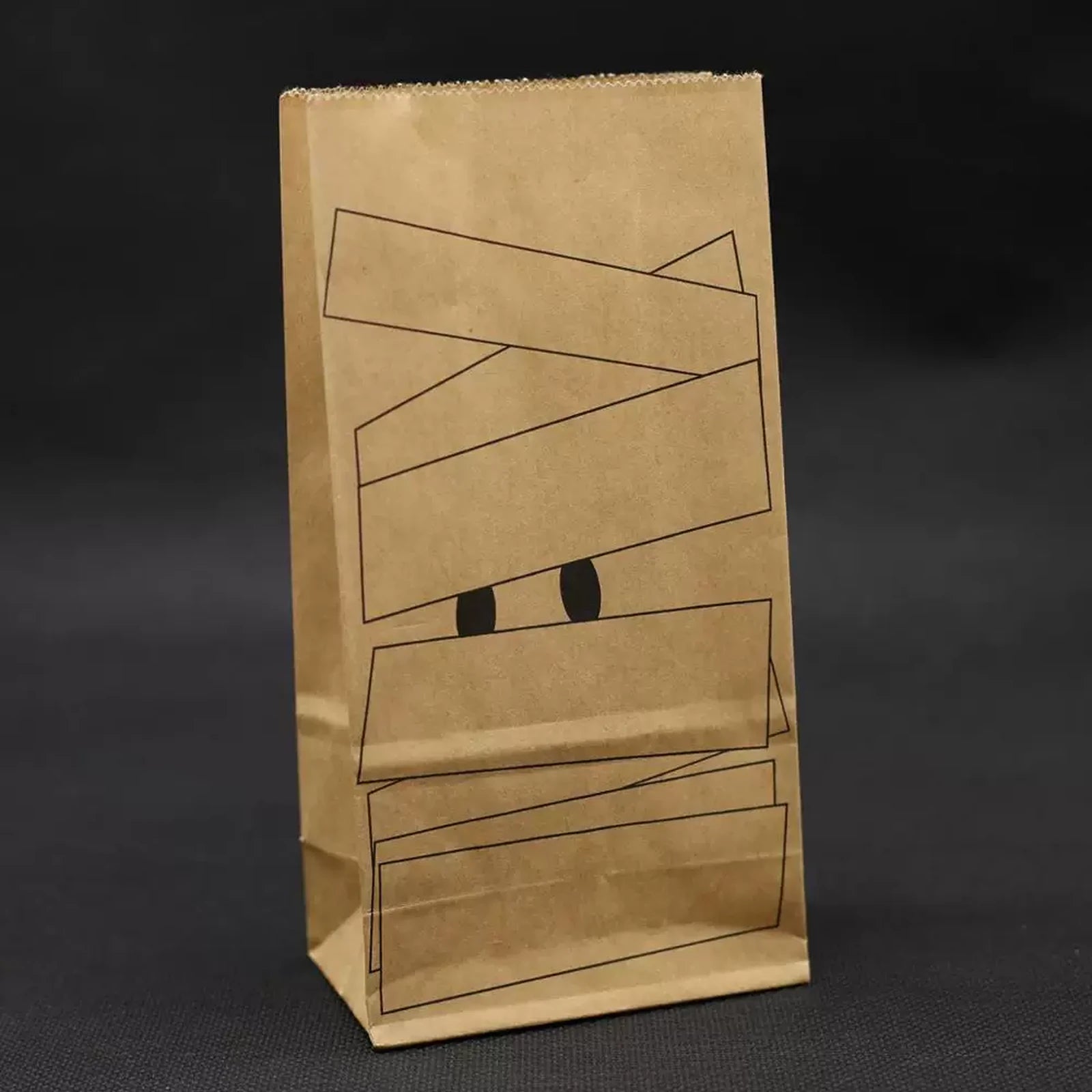 Mummy fold-over kraft paper Halloween treat bag