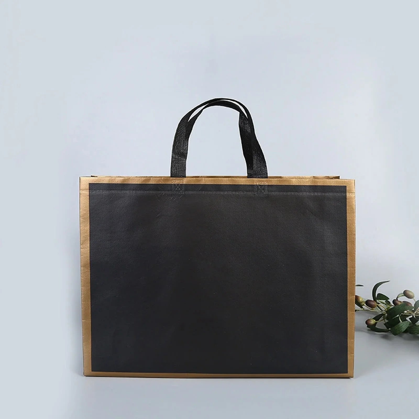 Black Gold-Frame gradient & framed laminated non-woven tote bags — 20 designs