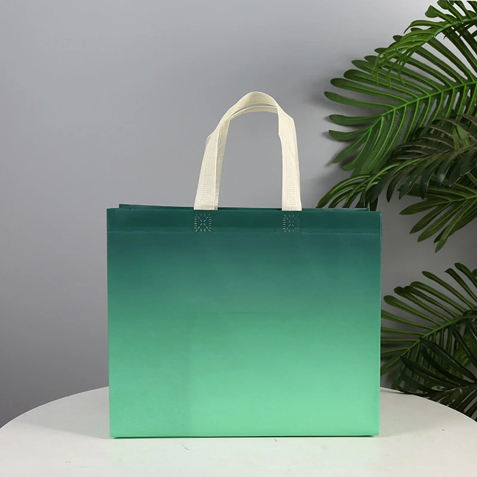 Green Gradient gradient & framed laminated non-woven tote bags — 20 designs
