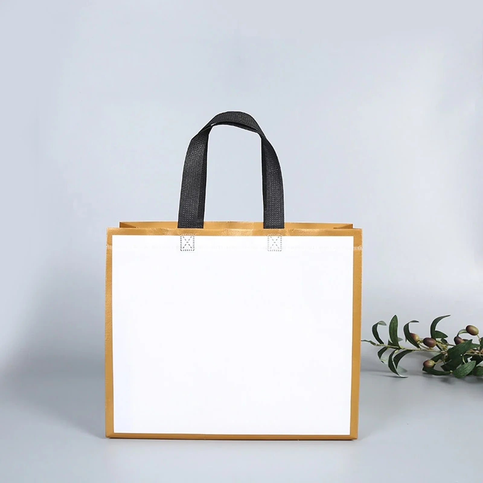 White Gold-Frame gradient & framed laminated non-woven tote bags — 20 designs