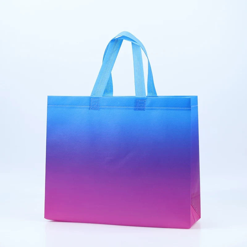 Gradient magenta non-woven tote bag