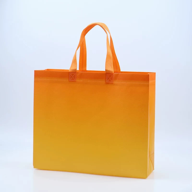 Gradient orange non-woven tote bag
