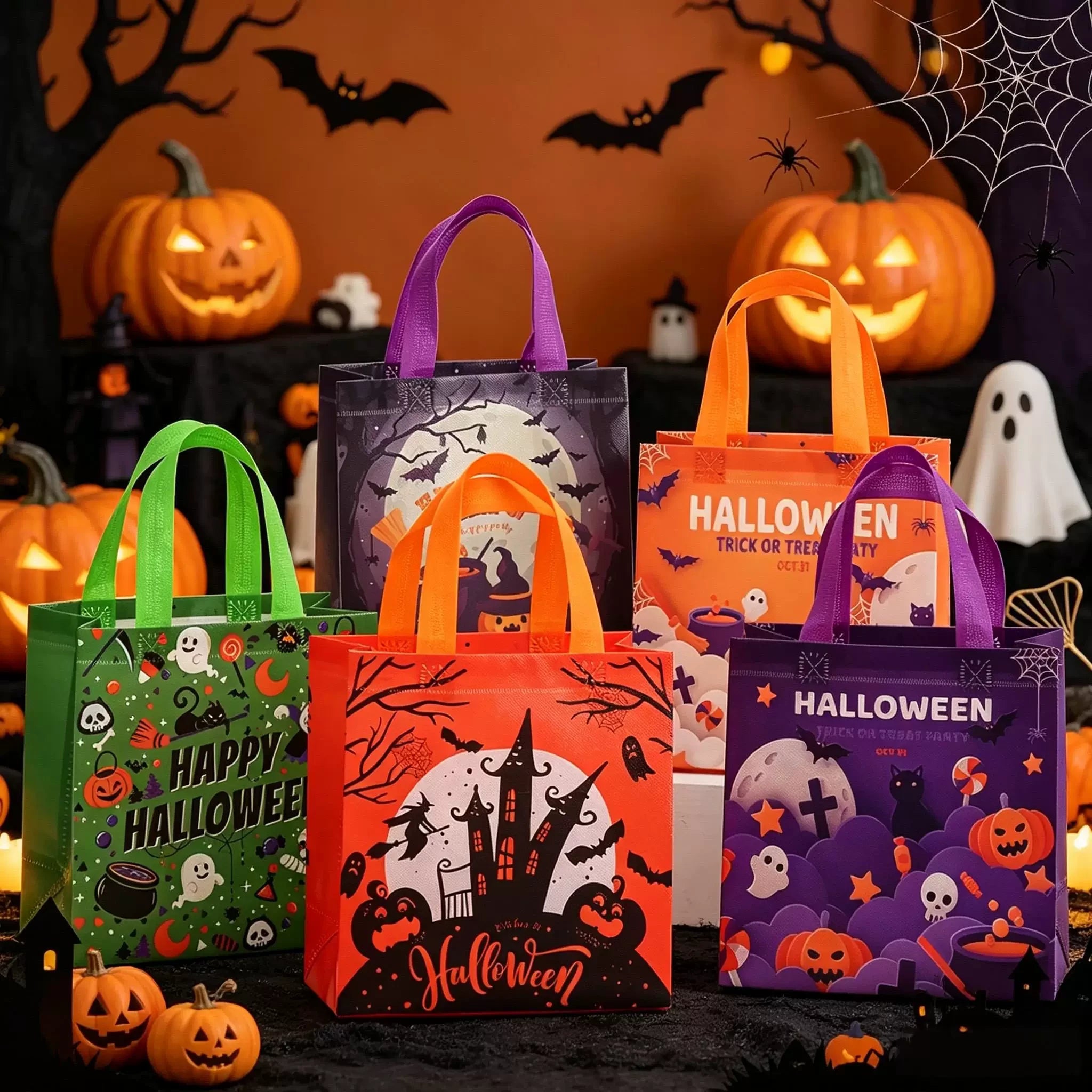 Non-Woven Halloween Gift Bags with Carry Handles