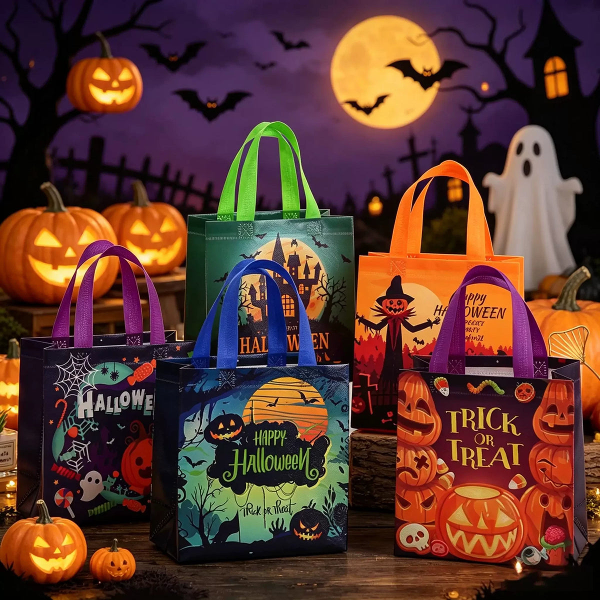 Non-Woven Halloween Gift Bags with Carry Handles