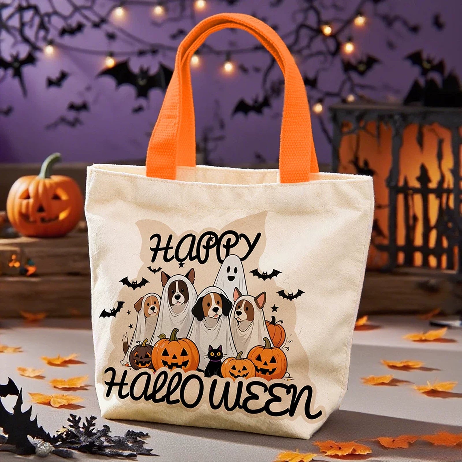 Canvas Halloween Gift Bags with Carry Handles