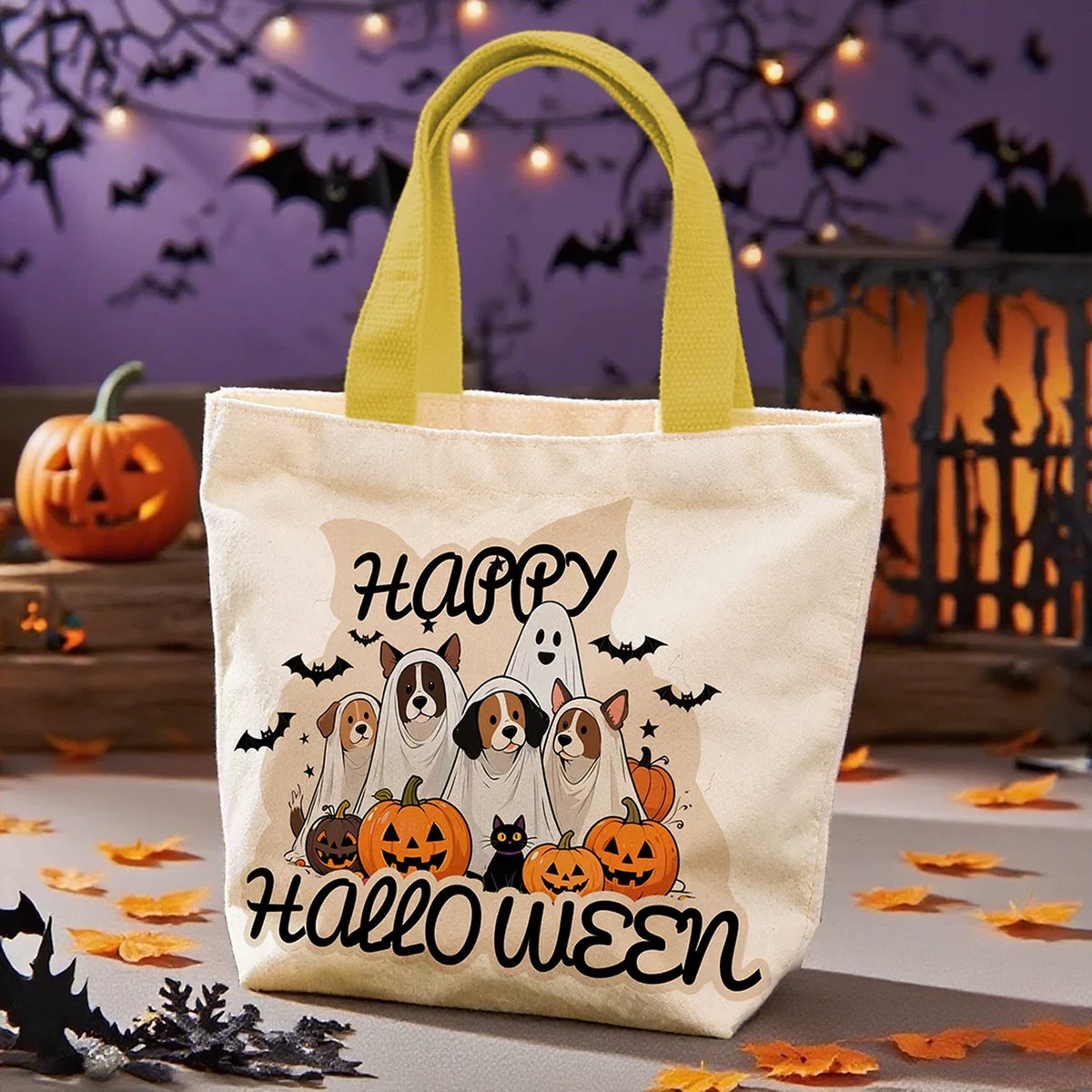 Canvas Halloween Gift Bags with Carry Handles