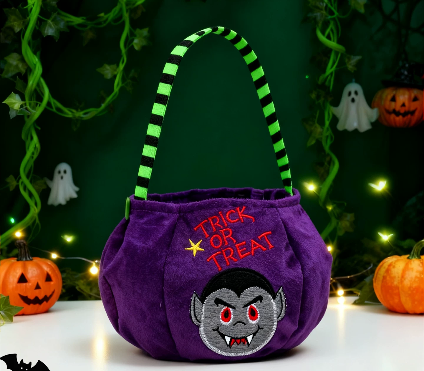 Mr zombie velvet Halloween trick-or-treat bag