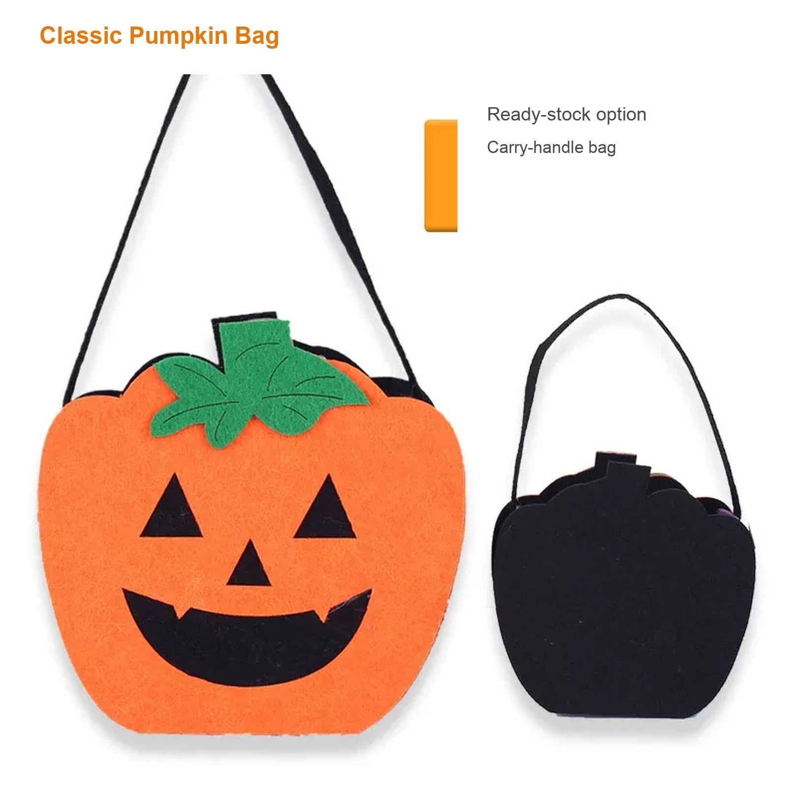 Classic pumpkin Halloween trick-or-treat bag