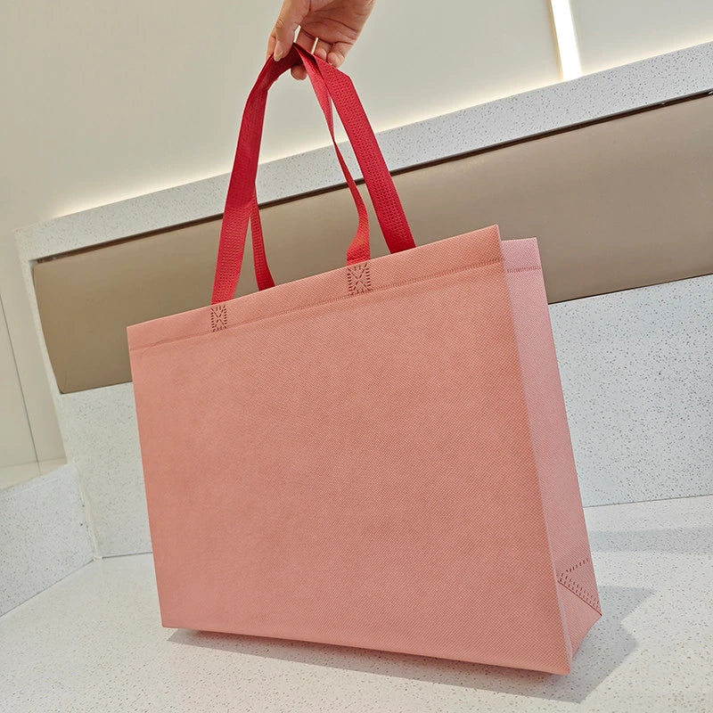 Blush Pink heavy-duty non-woven tote bags — 6 color options