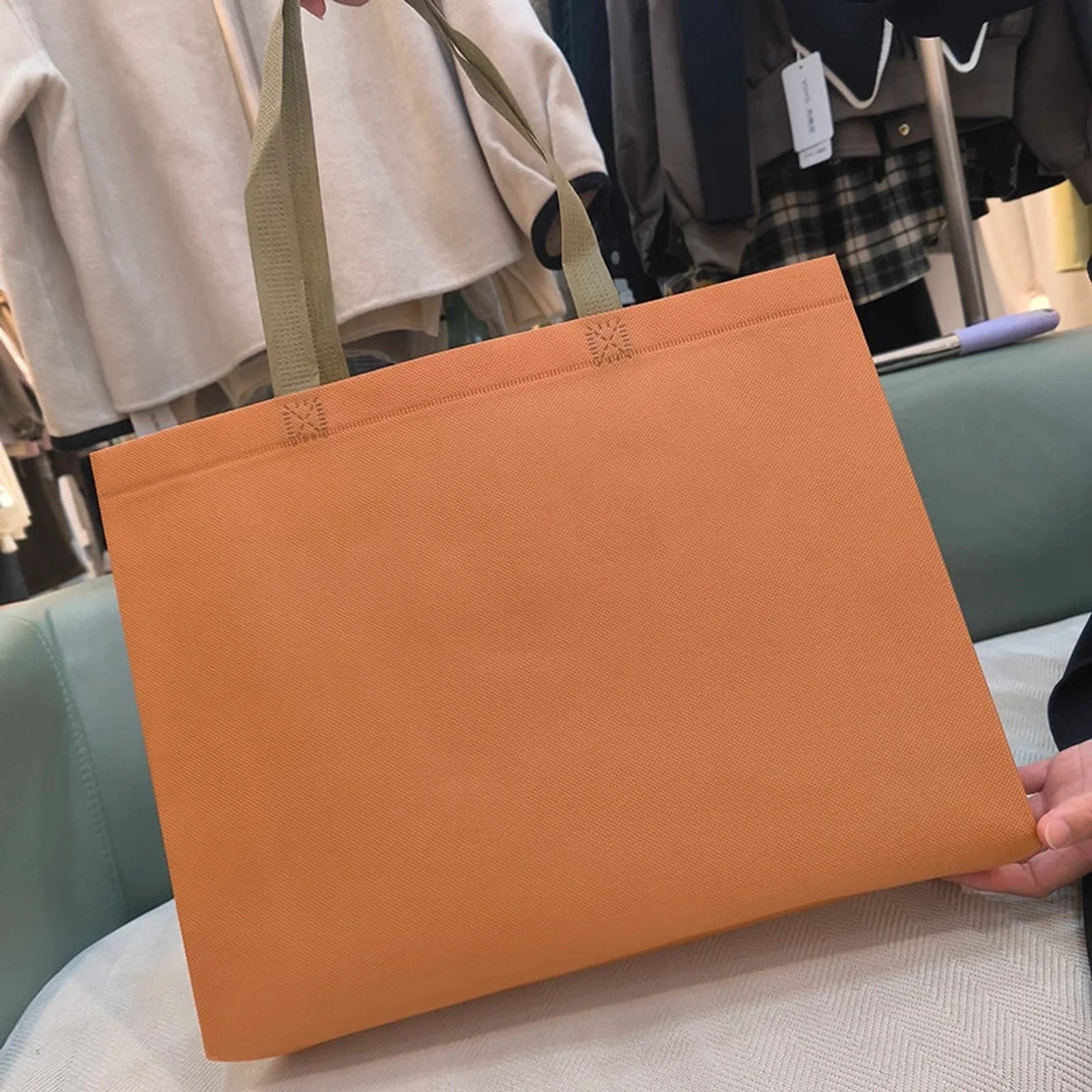 Caramel heavy-duty non-woven tote bags — 6 color options