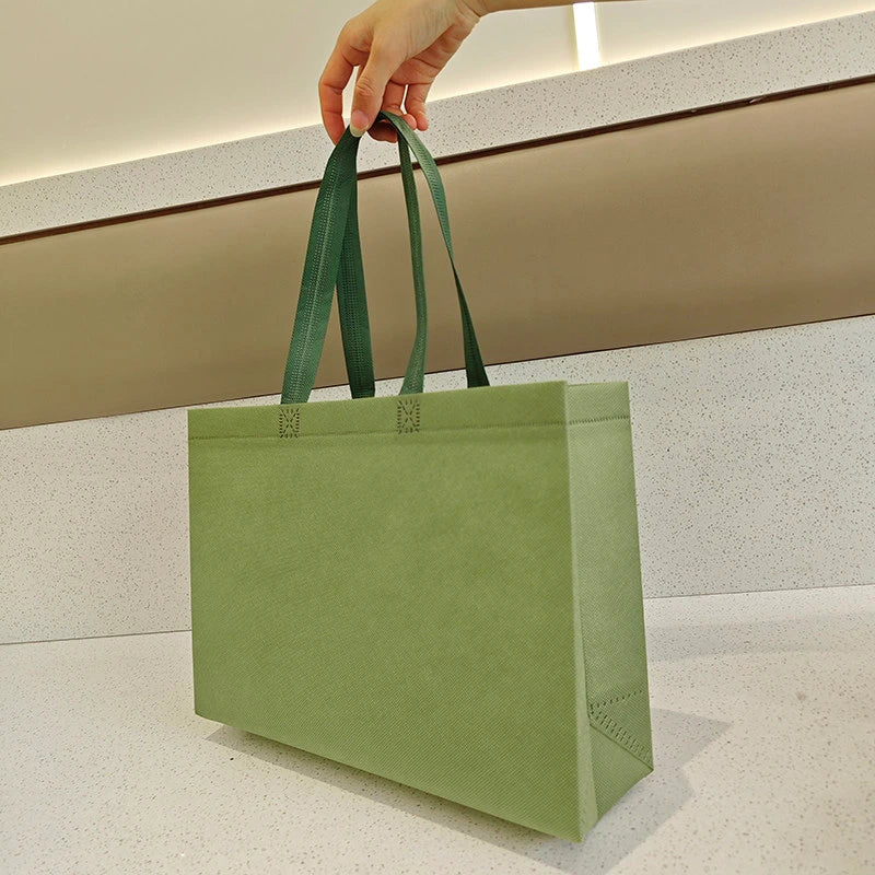 Matcha Green heavy-duty non-woven tote bags — 6 color options