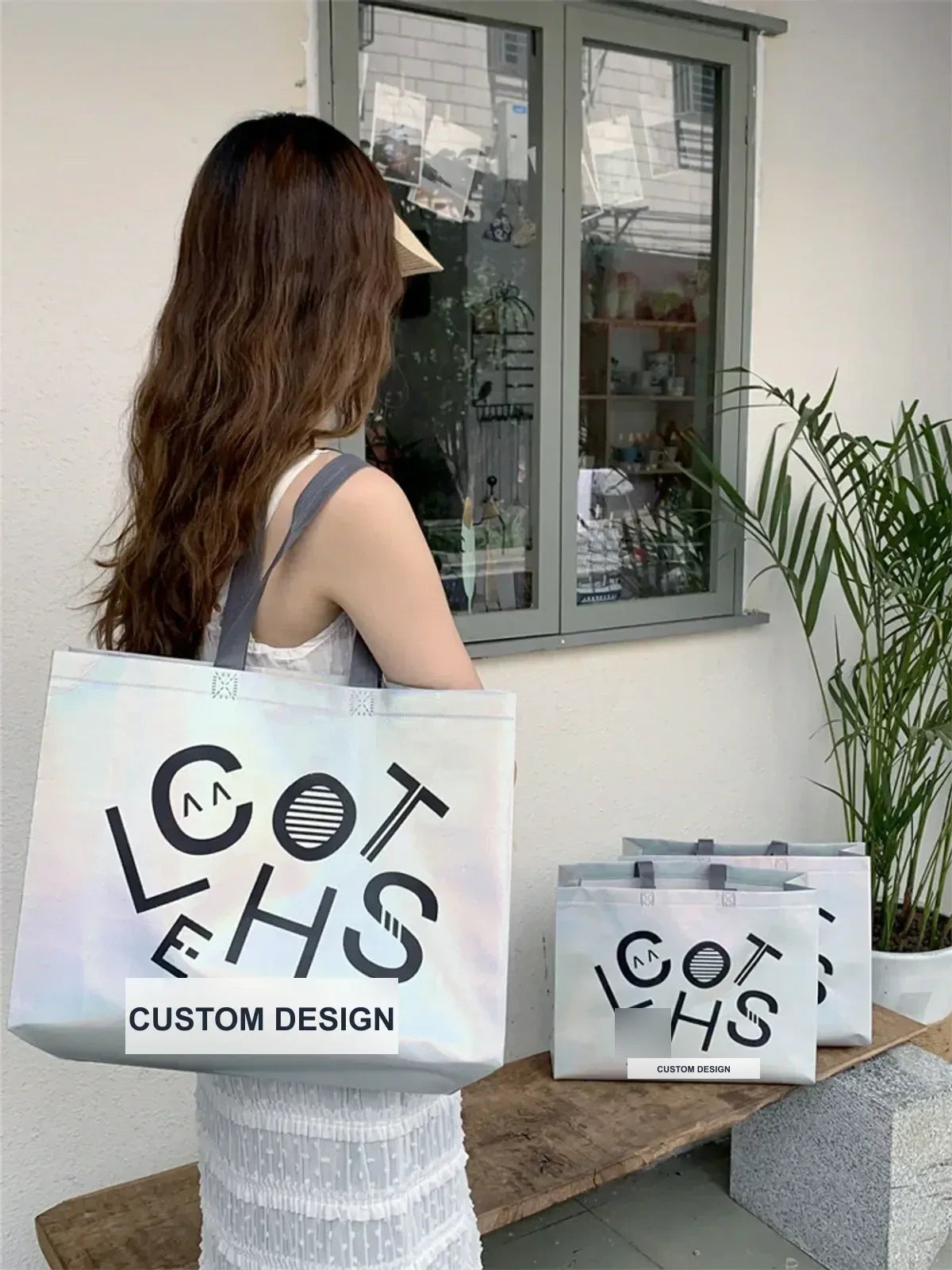Holographic Non-Woven Tote Bags — 2 Styles product view 1