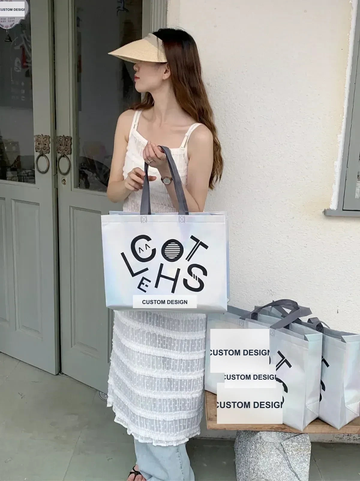 Holographic Non-Woven Tote Bags — 2 Styles product view 4