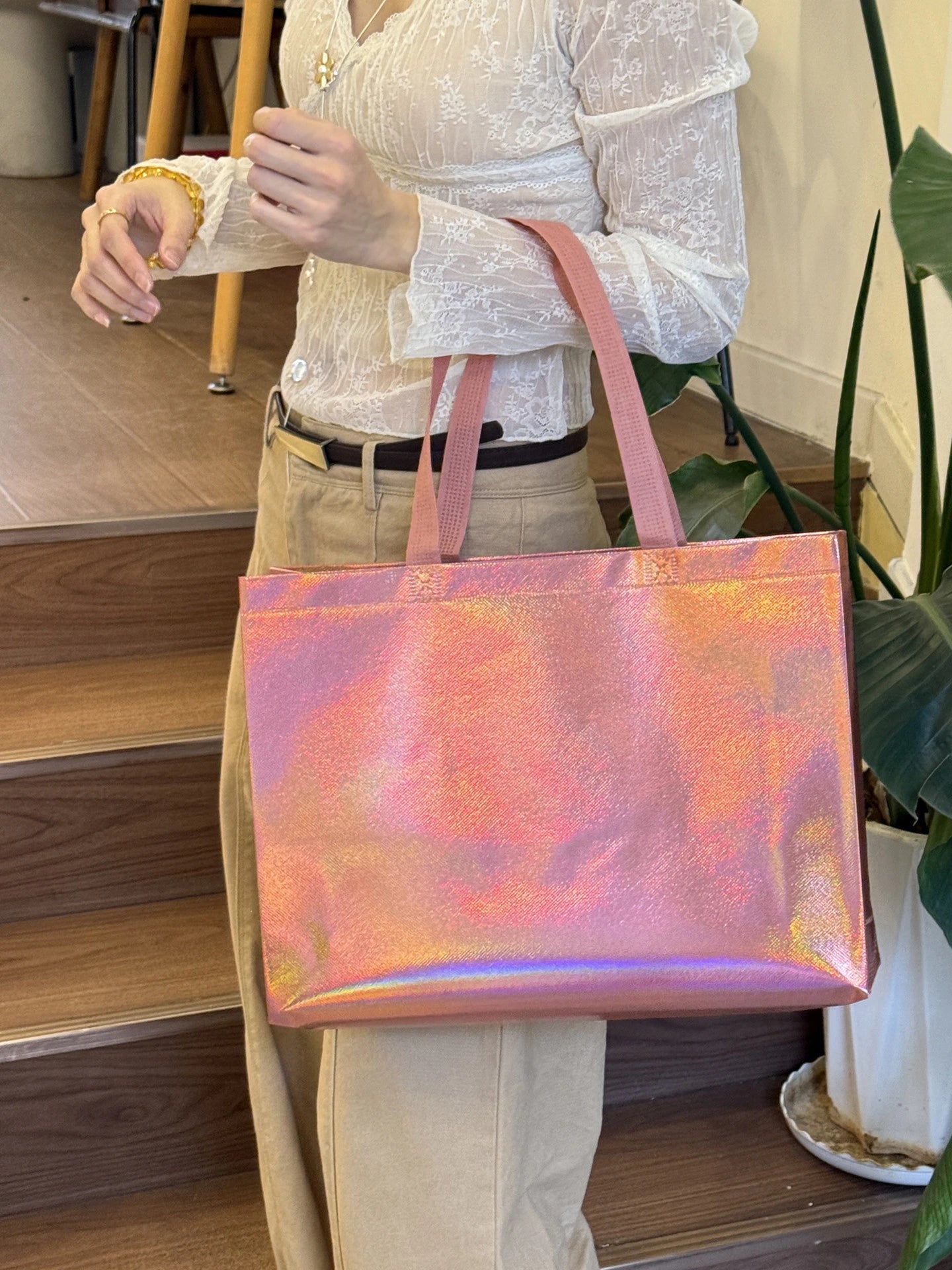 Holographic Non-Woven Tote Bags — 3 Styles product view 3
