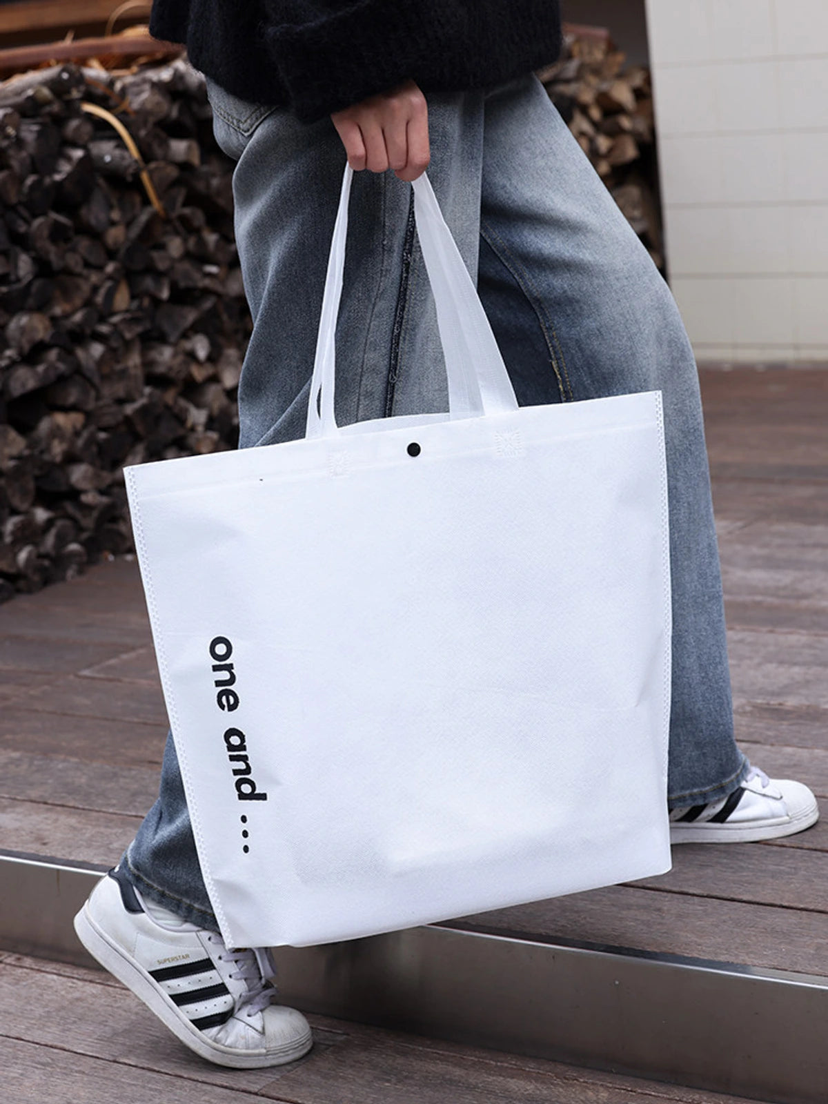 Khaki Non-Woven Tote Bags — 4 Styles product view 4