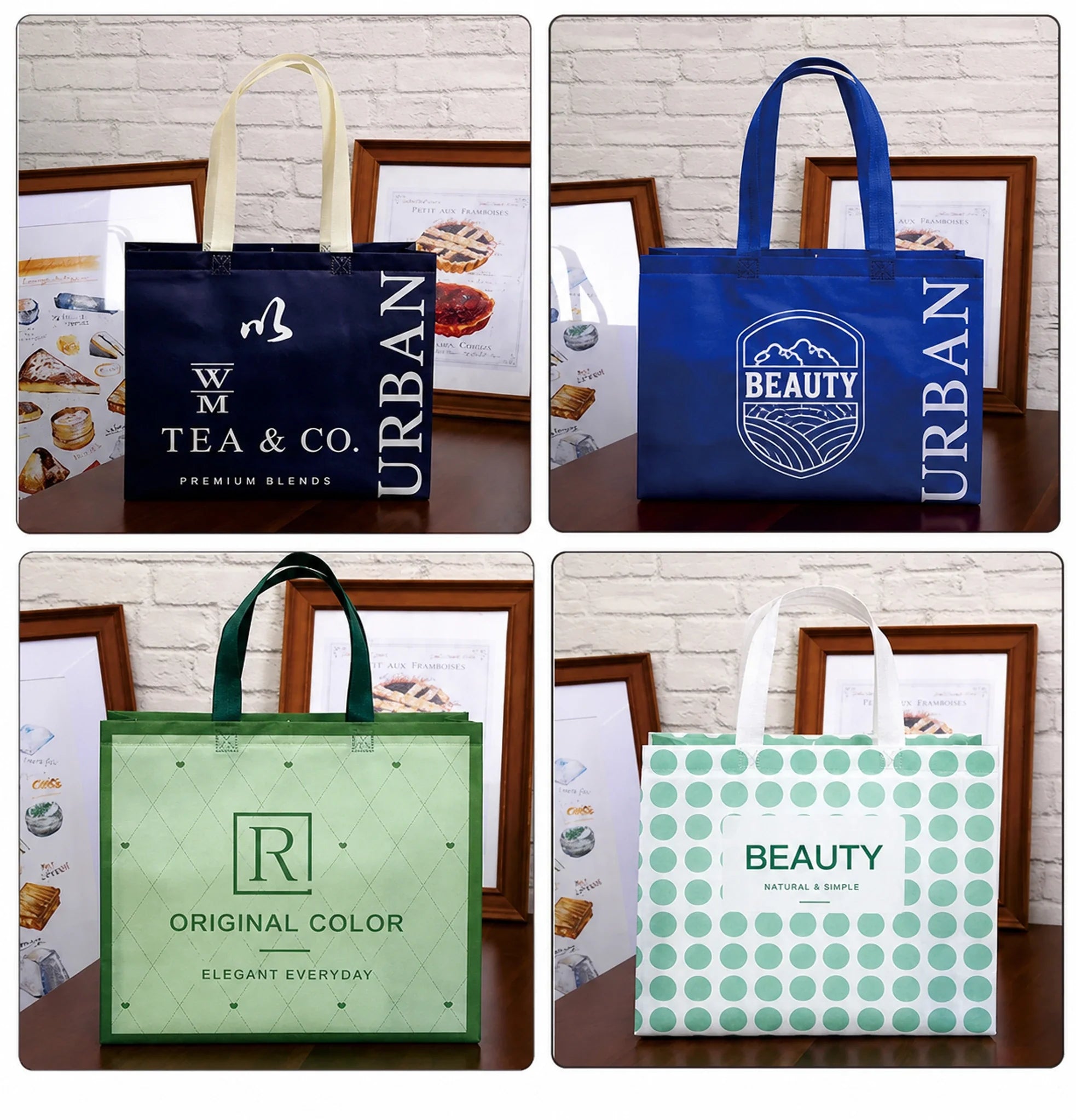 Klein Blue & Navy Non-Woven Tote Bags product view 3