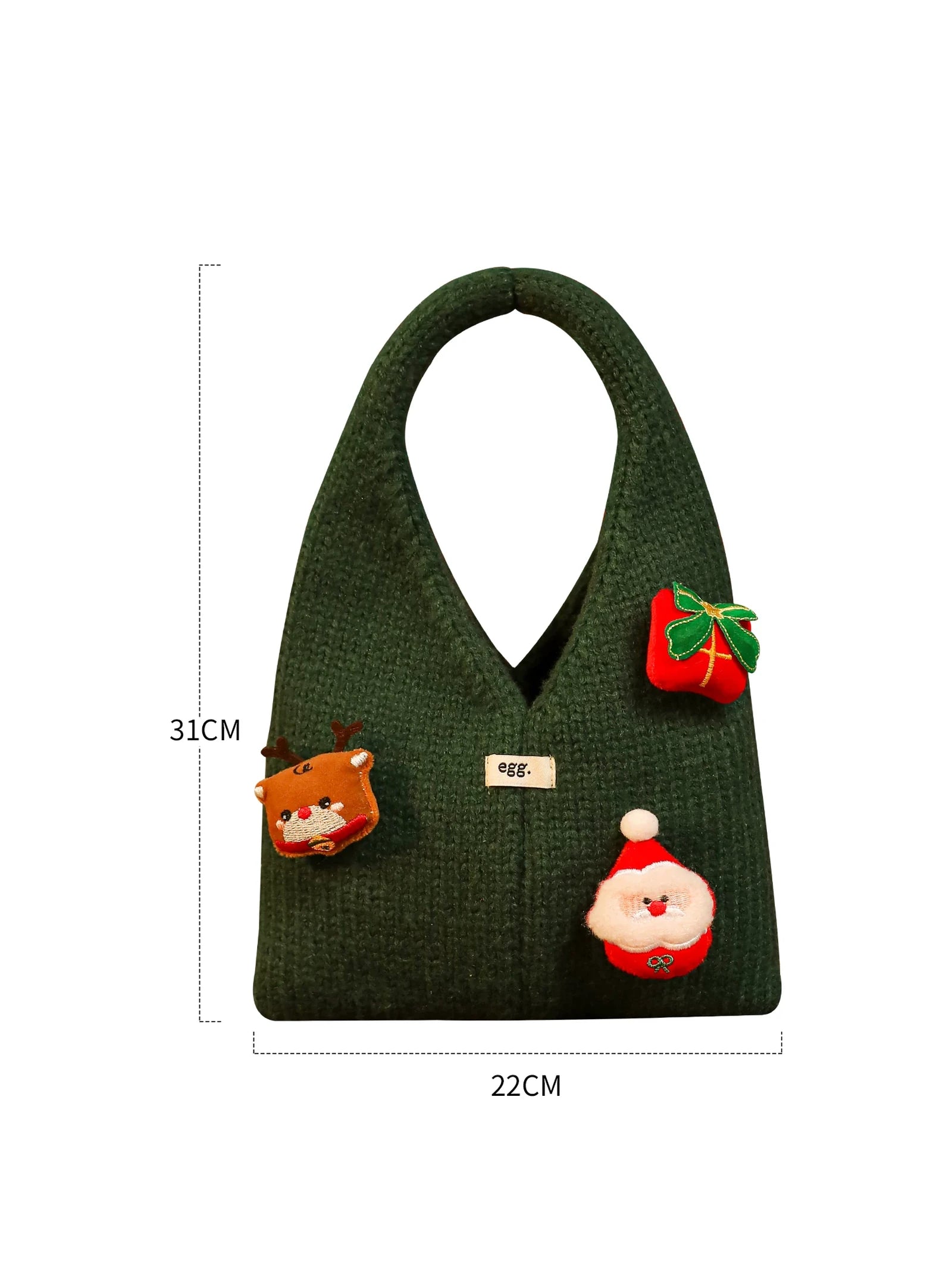 Knitted Christmas Gift Bags with Integrated Handles – product view