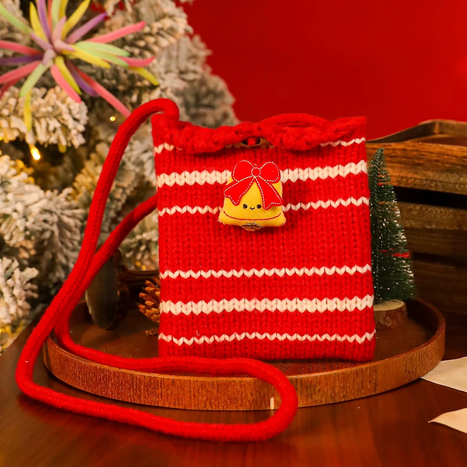 Knitted Christmas Gift Bags with Integrated Handles – ready-stock variant