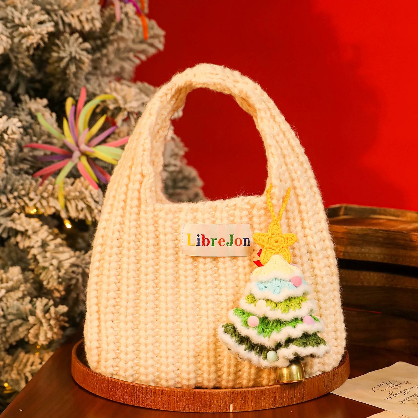 Knitted Christmas Gift Bags with Integrated Handles – ready-stock variant