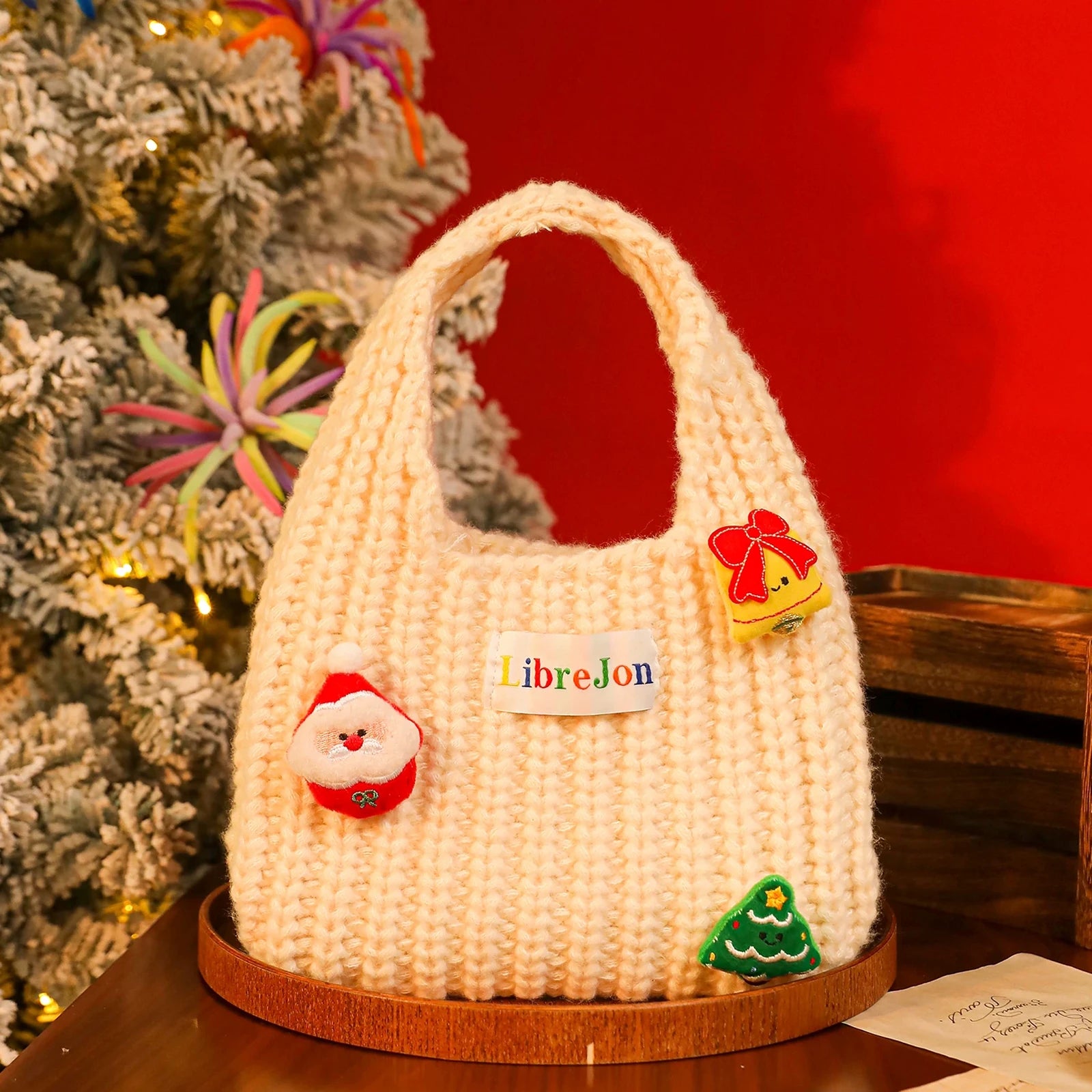 Knitted Christmas Gift Bags with Integrated Handles – ready-stock variant
