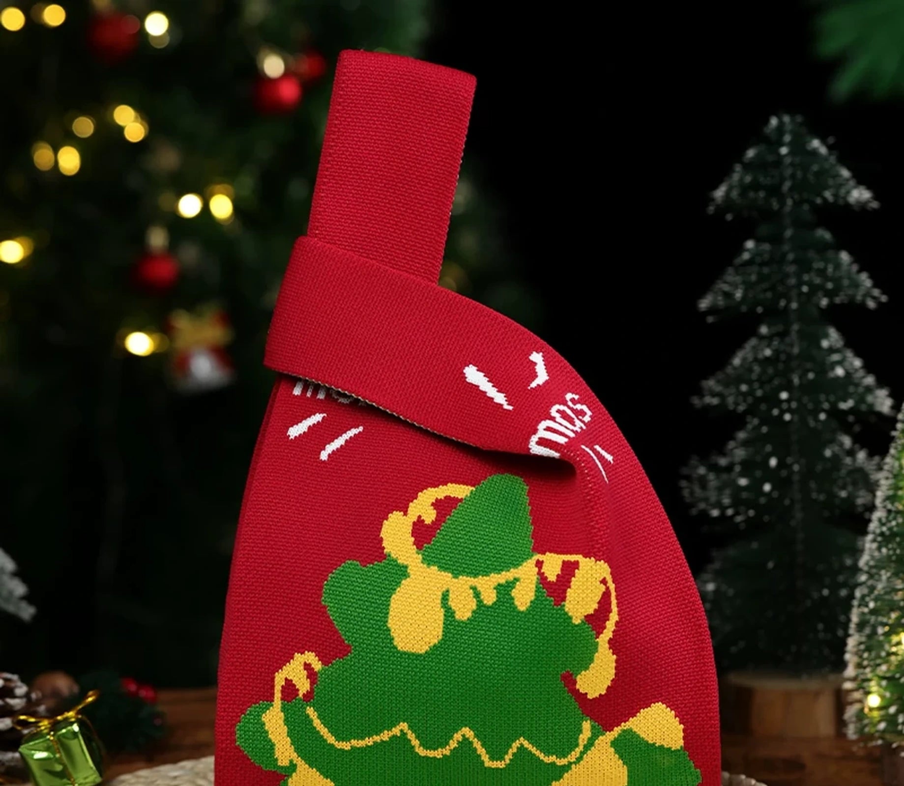 Knitted Christmas Gift Bags with Loop Handles – ready-stock option