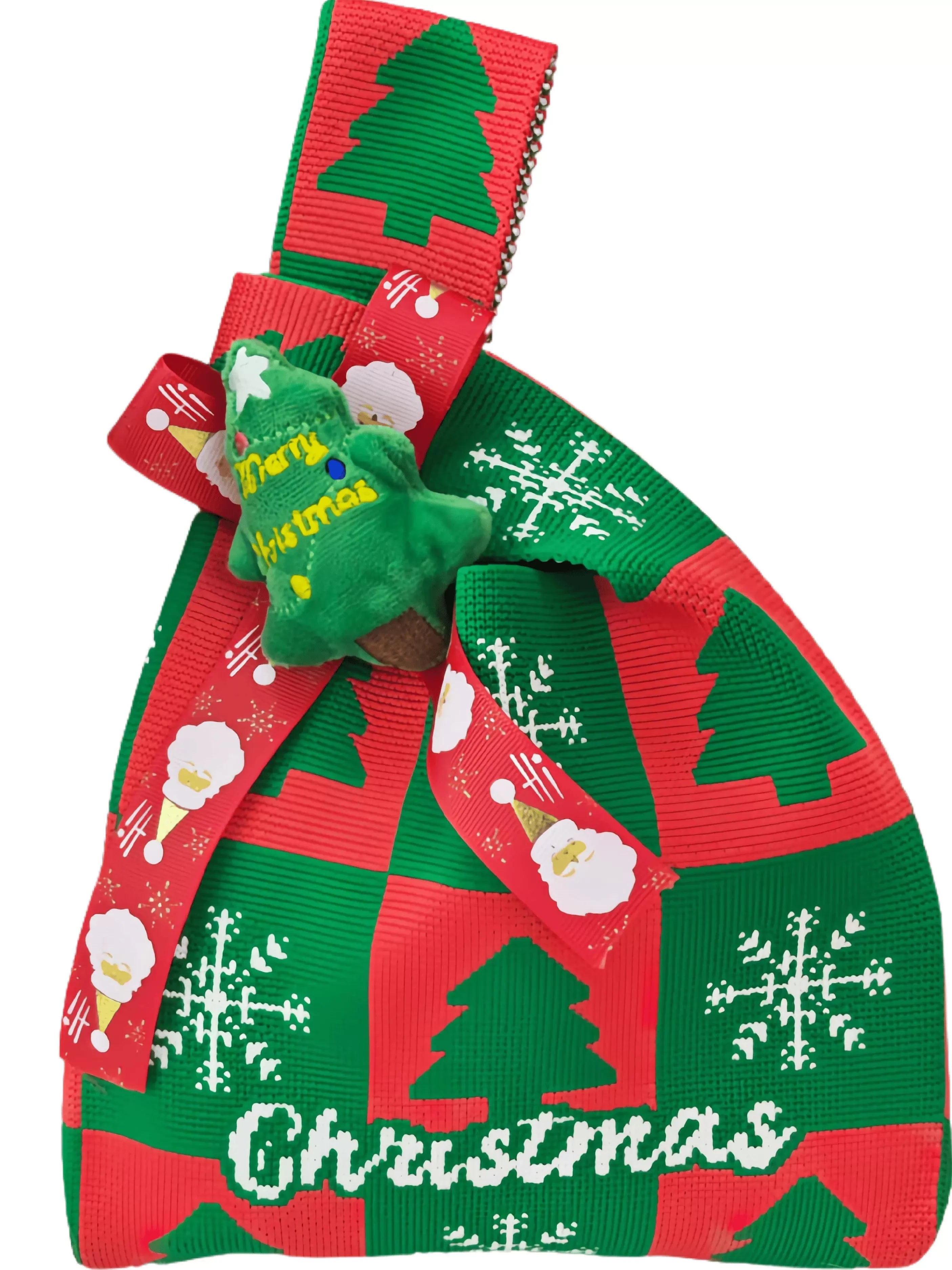 Knitted Christmas Gift Bags with Wrist Handles – product view 05