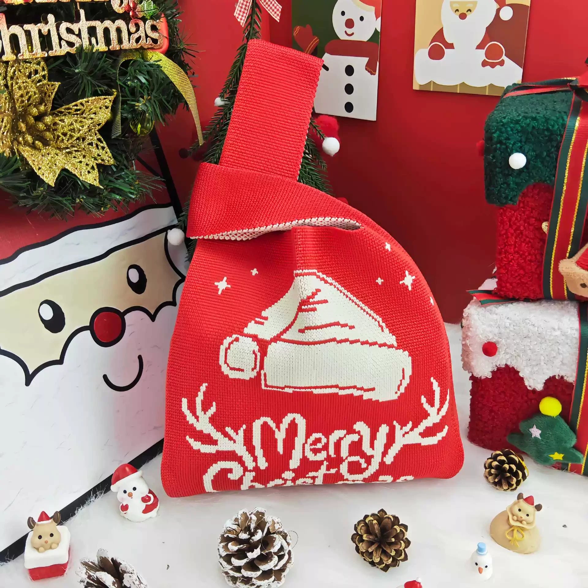 Knitted Christmas Gift Bags with Wrist Handles – selected option 15035200813