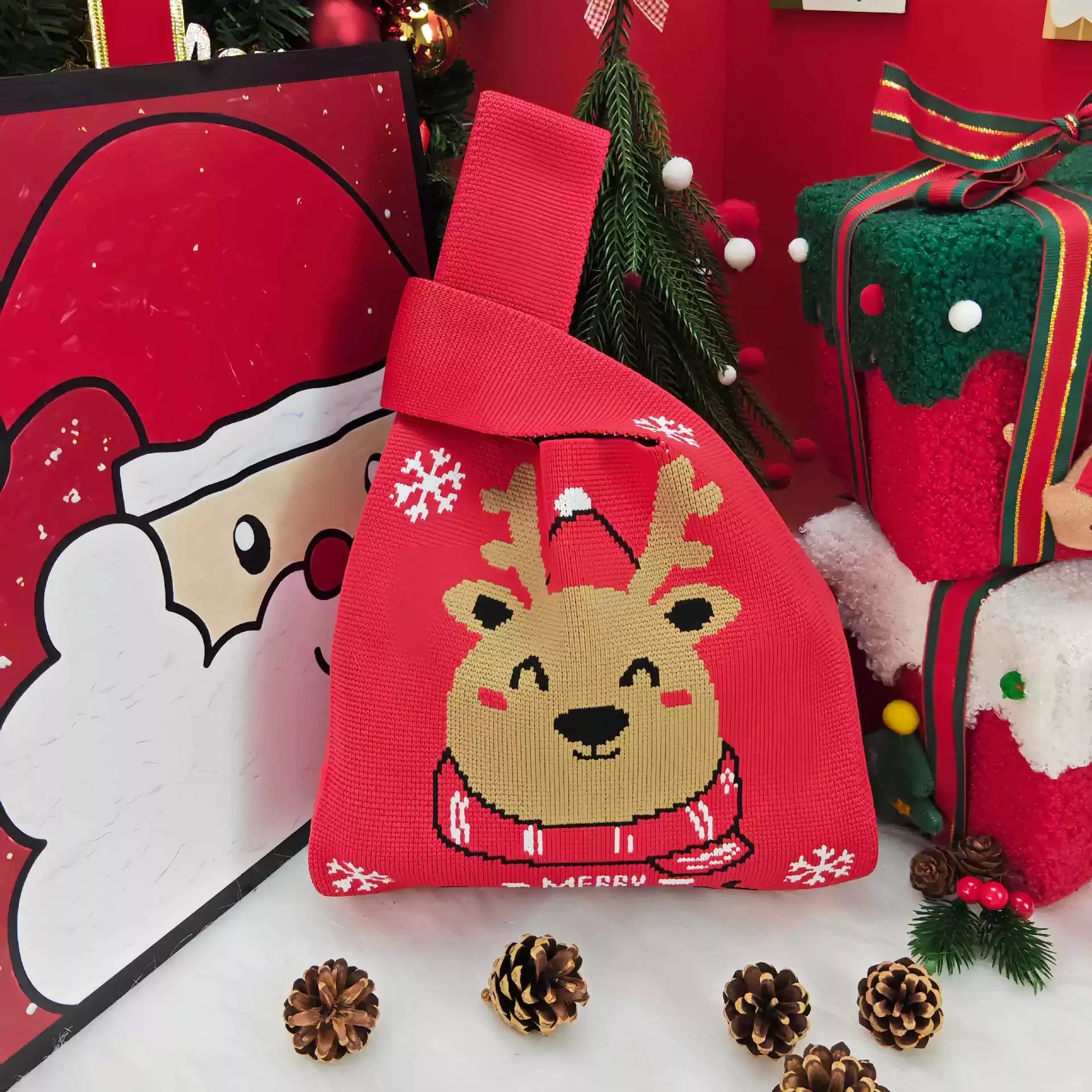 Knitted Christmas Gift Bags with Wrist Handles – selected option 1561423847