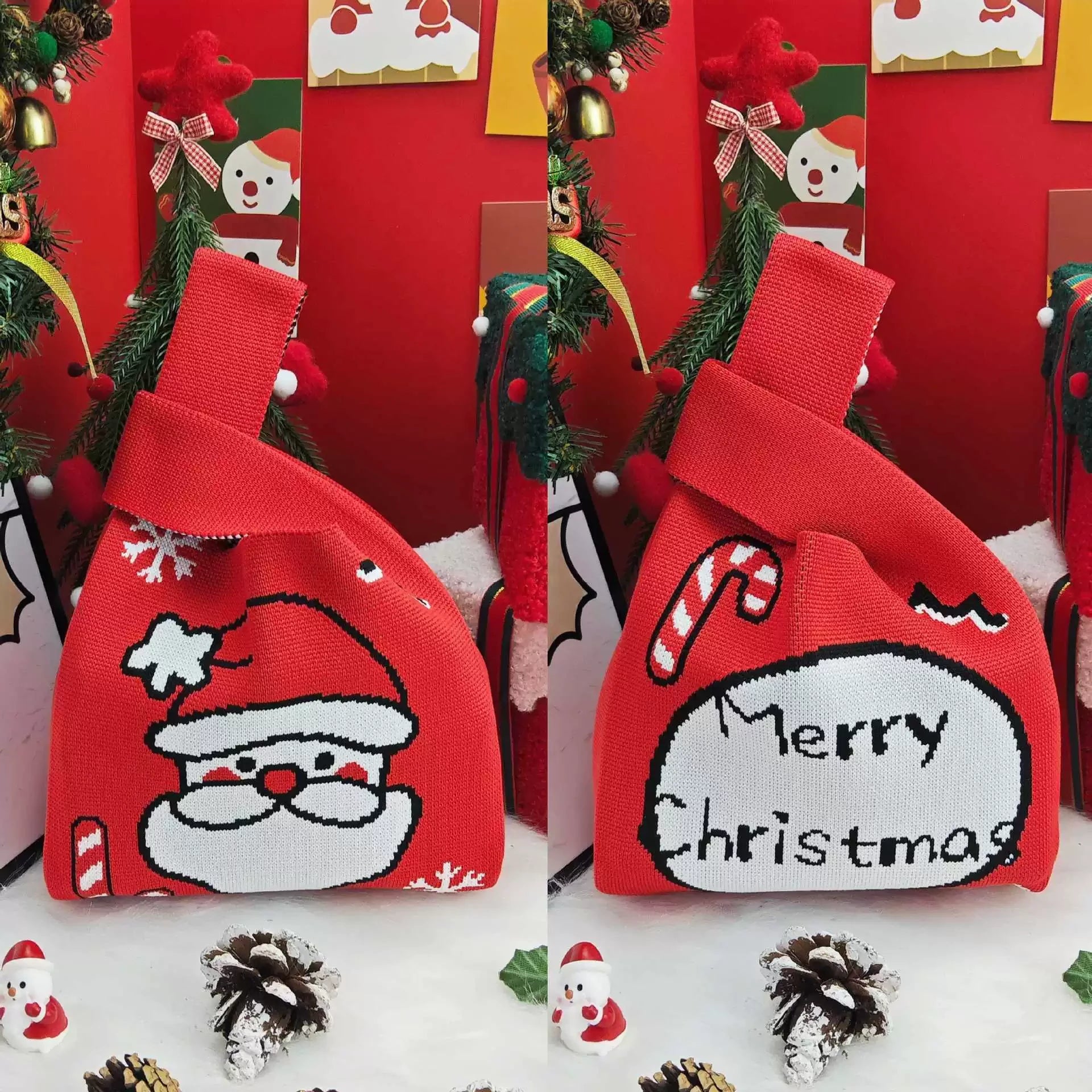 Knitted Christmas Gift Bags with Wrist Handles – selected option 40883391275