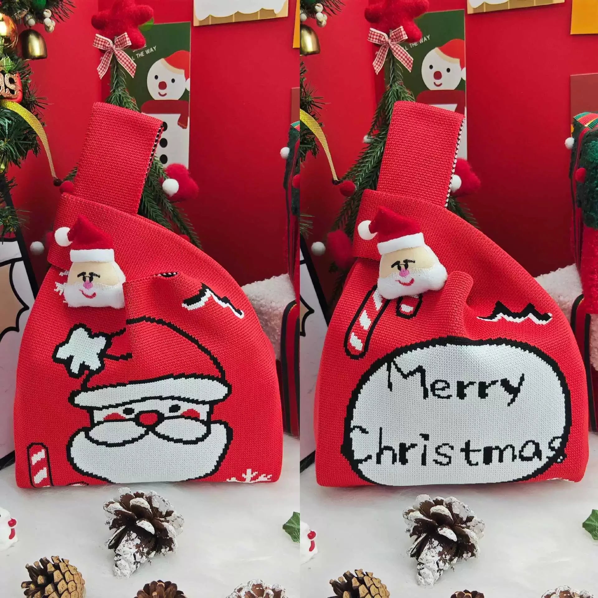 Knitted Christmas Gift Bags with Wrist Handles – selected option 40904508460