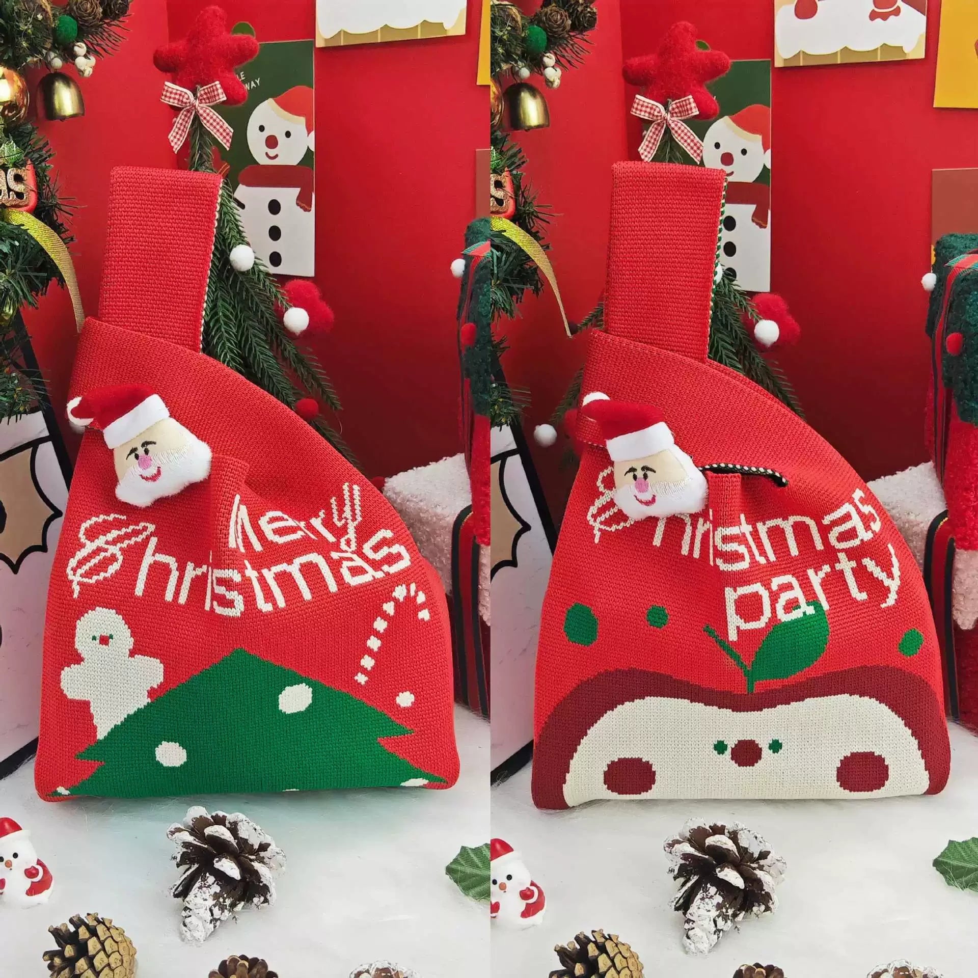 Knitted Christmas Gift Bags with Wrist Handles – selected option 40923559160