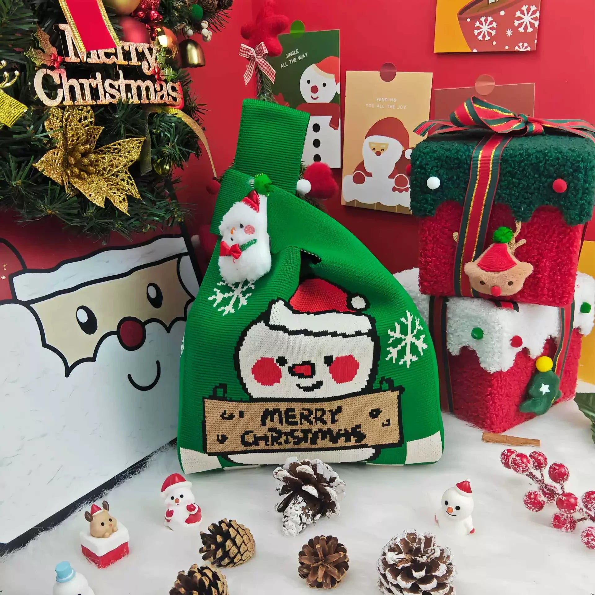 Knitted Christmas Gift Bags with Wrist Handles – selected option 40923568549