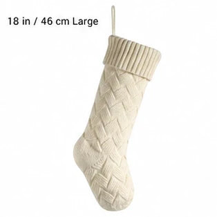 Ivory large knitted Christmas stocking