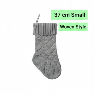 Silver gray small woven knitted Christmas stocking