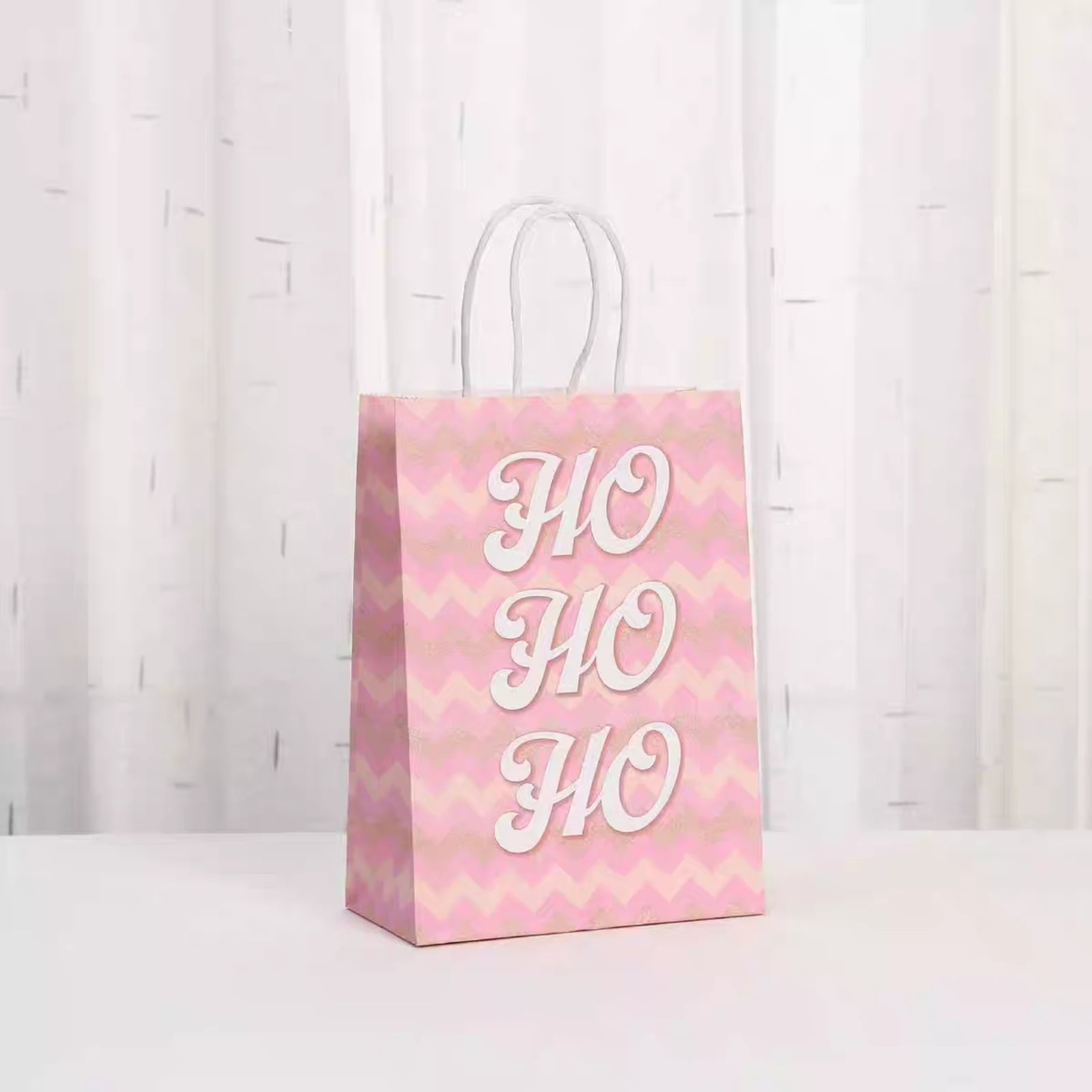 Kraft Christmas Paper Gift Bags with Rope Handles – product view