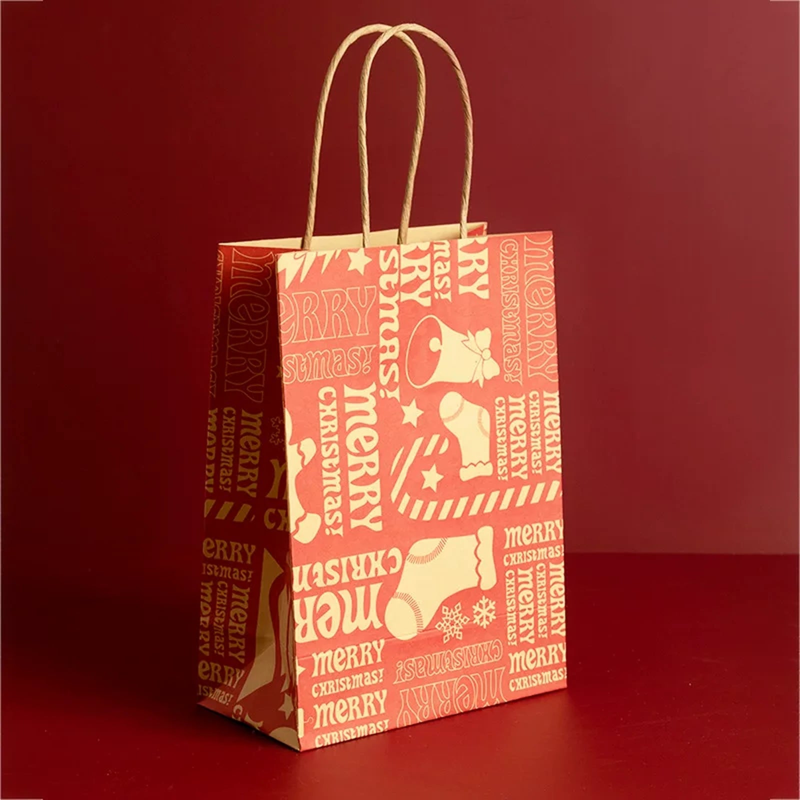 Kraft Christmas Paper Gift Bags with Twisted Handles – ready-stock option