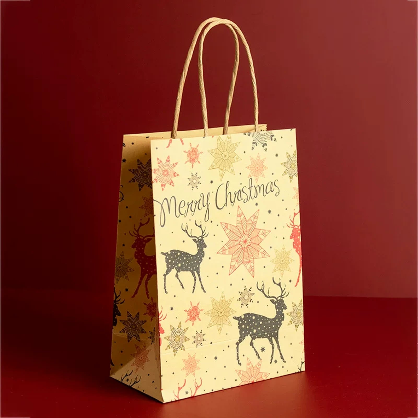 Kraft Christmas Paper Gift Bags with Twisted Handles – ready-stock option