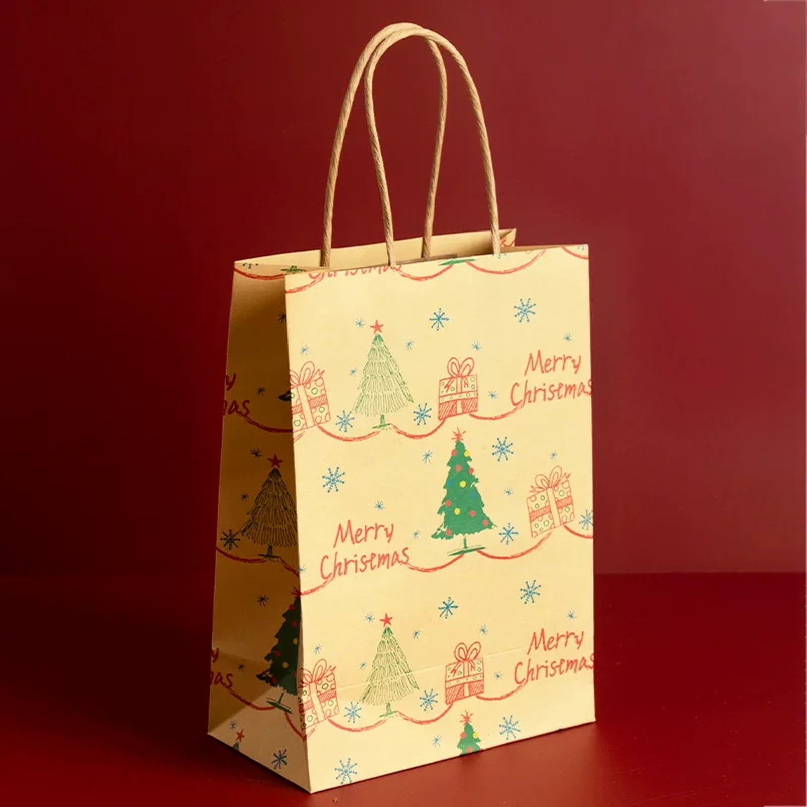 Kraft Christmas Paper Gift Bags with Twisted Handles – ready-stock option