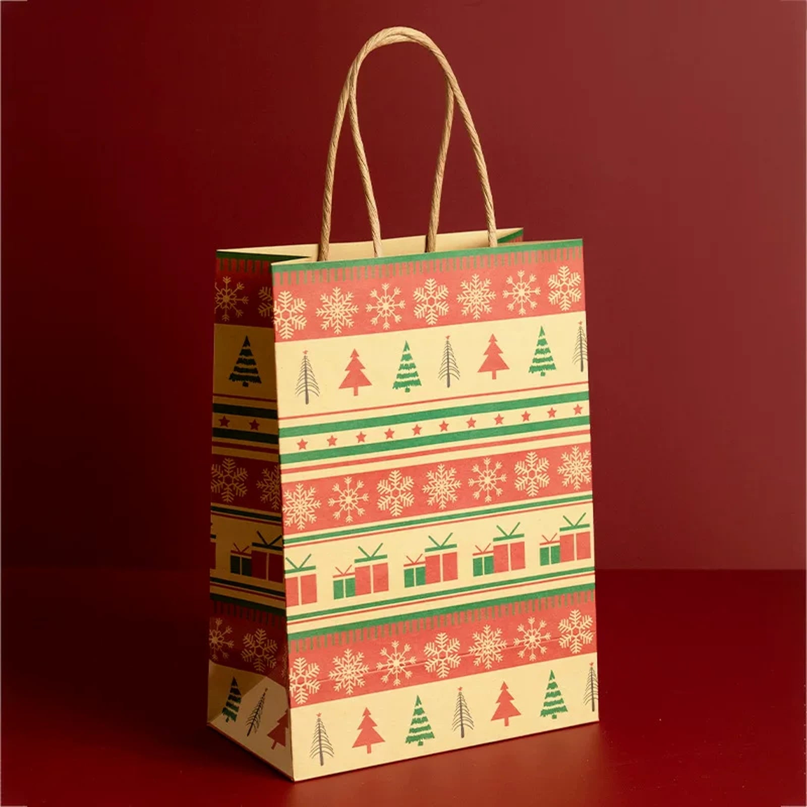 Kraft Christmas Paper Gift Bags with Twisted Handles – ready-stock option