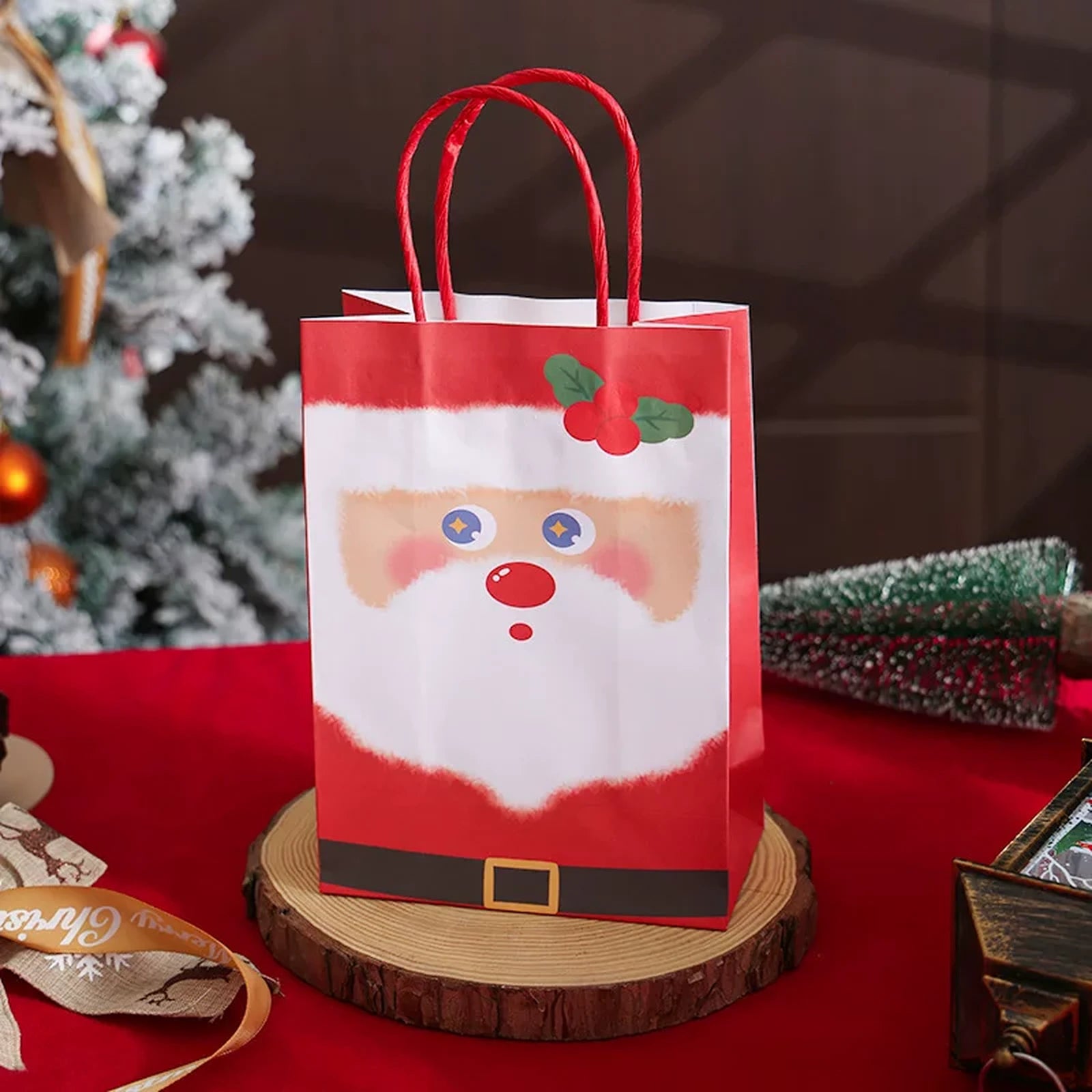 Kraft Christmas Paper Gift Bags with Twisted Handles – ready-stock option