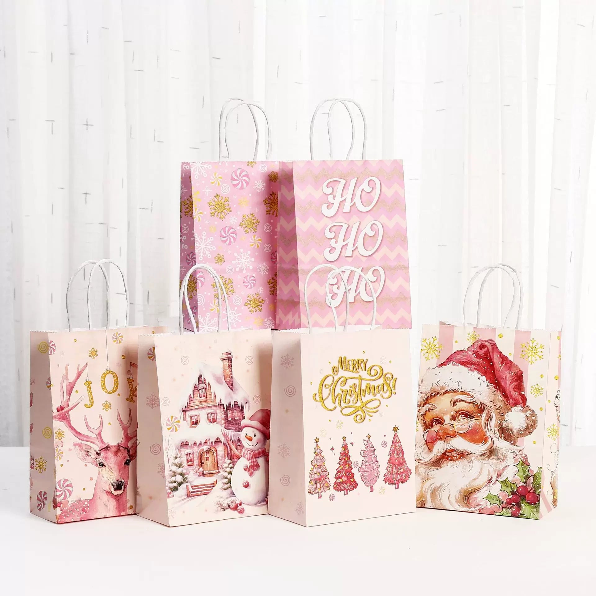 Kraft Christmas Paper Gift Bags with Twisted Handles – ready-stock option