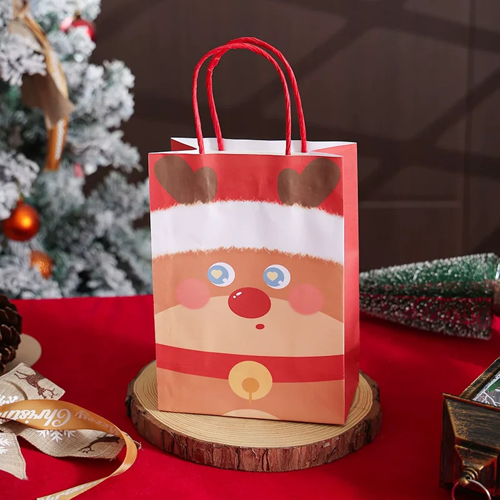 Kraft Christmas Paper Gift Bags with Twisted Handles – ready-stock option