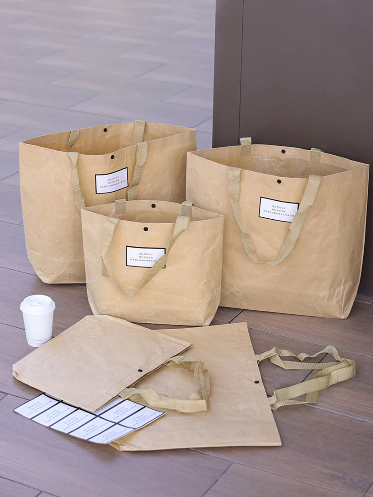Kraft-Paper Non-Woven Tote Bags — 2 Styles product view 3