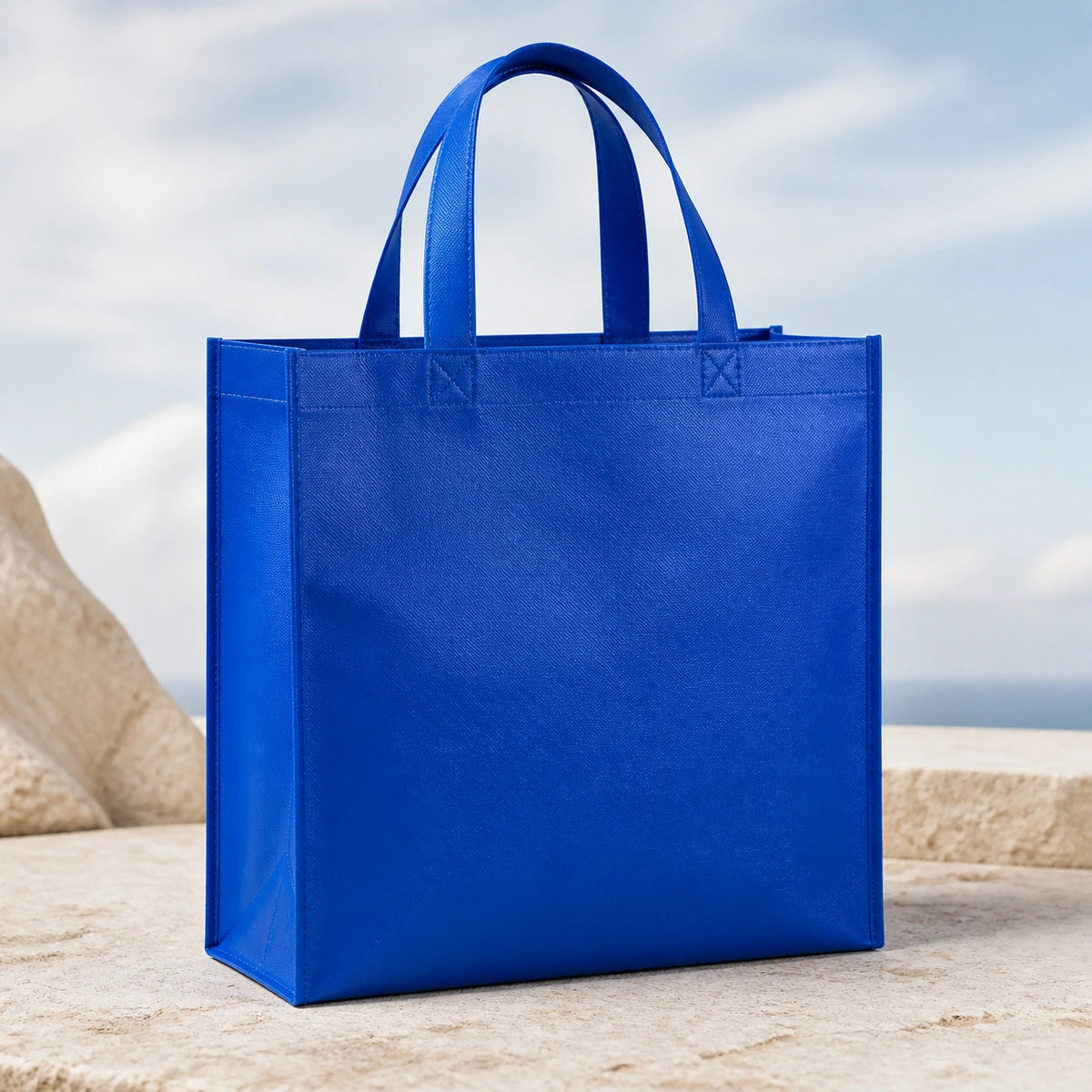 Klein Blue laminated heavy-duty non-woven tote bags — 18 colors